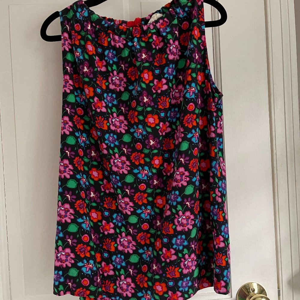 **SOLD**  Kate Spade Floral Silk Top with Ties in Back 0 XS